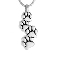 Silver Pawprint line Necklace